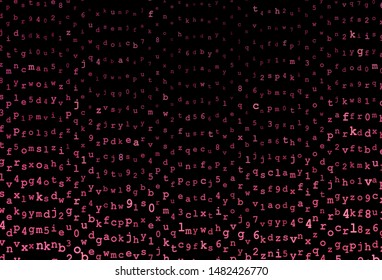 Dark Pink vector background with signs of alphabet. Shining colorful illustration with isolated letters. Pattern for school, grammar websites.
