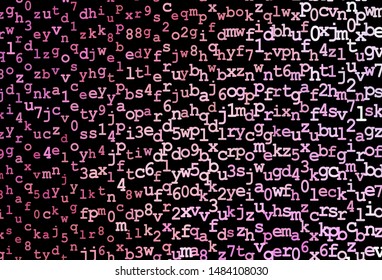 Dark Pink vector background with signs of alphabet. Blurred design in simple style with signs of alphabet. Pattern for school, grammar websites.
