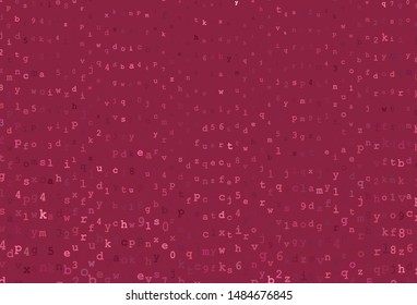 Dark Pink vector background with signs of alphabet. Shining colorful illustration with isolated letters. Pattern for school, grammar websites.