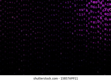 Dark Pink vector background with signs of alphabet. Abstract illustration with colored latin alphabet. Smart design for promotion of university.