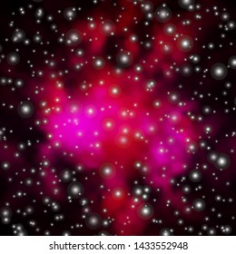 Dark Pink vector background with small and big stars. Modern geometric abstract illustration with stars. Pattern for websites, landing pages.