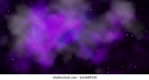 Dark Pink vector background with small and big stars. Colorful illustration in abstract style with gradient stars. Design for your business promotion.