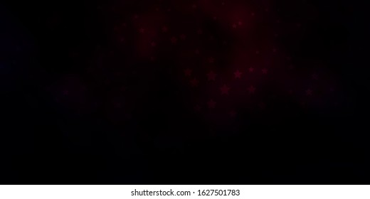 Dark Pink vector background with small and big stars. Colorful illustration in abstract style with gradient stars. Best design for your ad, poster, banner.