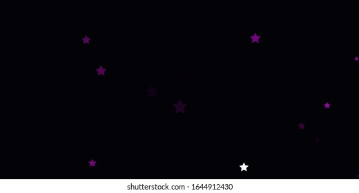 Dark Pink vector background with small and big stars. Colorful illustration in abstract style with gradient stars. Best design for your ad, poster, banner.