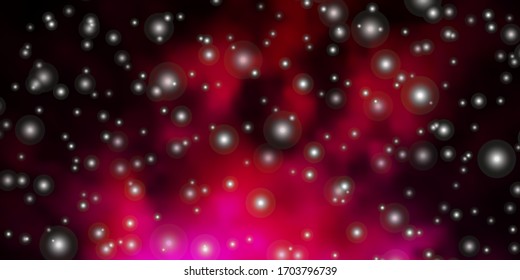 Dark Pink vector background with small and big stars. Colorful illustration in abstract style with gradient stars. Theme for cell phones.