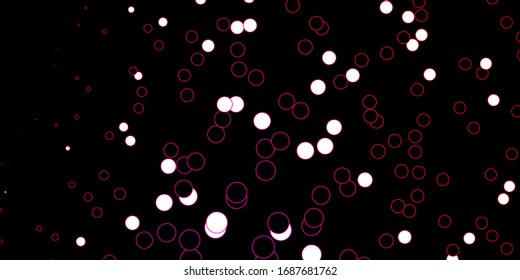 Fondo vectorial rosa oscuro con puntos. Ilustración abstracta brillante con gotas coloridas. Patrón para sitios web.