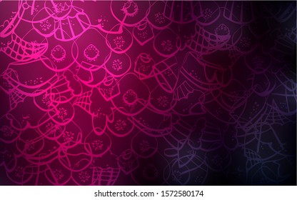Dark Pink vector background with tasty sweets. Confections on blurred abstract background with colorful gradient. Pattern for ads of breakfast, lunch, dinner.