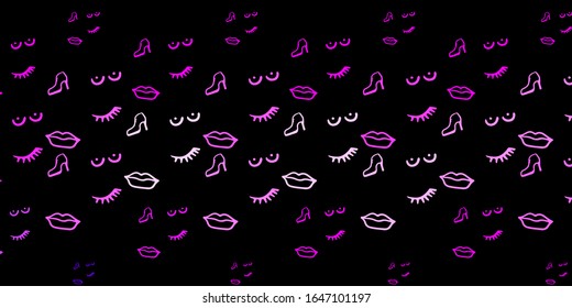 Dark Pink vector background with woman symbols. Simple design in abstract style with women’s rights activism. Background for International Women’s Day.