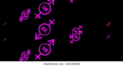 Dark Pink vector background with woman symbols. Illustration with signs of women's strength and power. Best design to show the power of women.