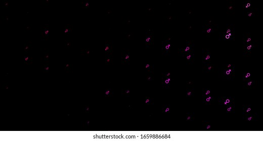 Dark Pink vector background with woman symbols. Colorful feminism symbols with a gradient in modern style. Background for International Women’s Day.