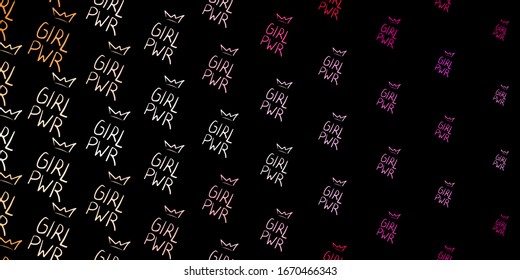 Dark Pink vector background with woman symbols. Abstract illustration with a depiction of women's power. Best design to show the power of women.