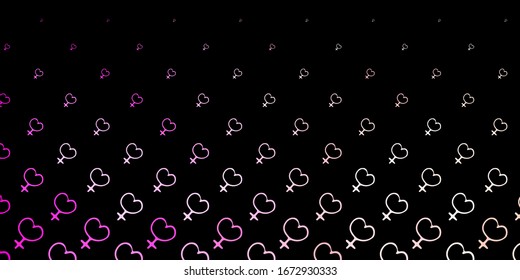 Dark Pink vector background with woman symbols. Colorful illustration with gradient feminism shapes. Best design to show the power of women.