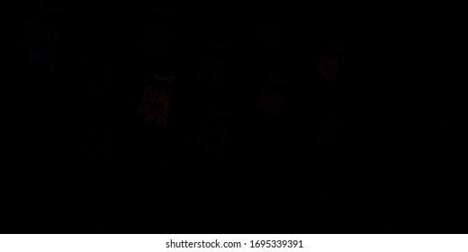 Dark Pink vector background with woman symbols. Abstract illustration with a depiction of women's power. Design for International Women’s Day.