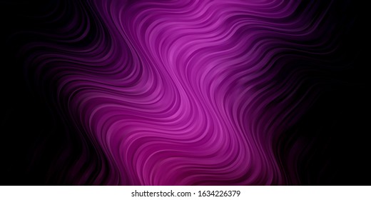 Dark Pink vector background with wry lines. Colorful illustration in abstract style with bent lines. Best design for your posters, banners.