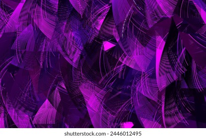 Dark Pink vector background with wry lines. Colorful gradient illustration in simple style with lines. Pattern for your design.