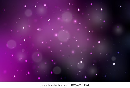 Dark Pink vector background with xmas snowflakes. Shining colored illustration with snow in christmas style. New year design for your ad, poster, banner.