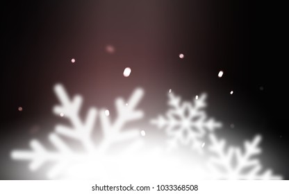 Dark Pink vector background with xmas snowflakes. Shining colored illustration with snow in christmas style. The pattern can be used for new year ad, booklets.