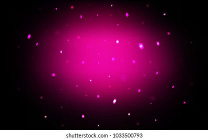Dark Pink vector background with xmas snowflakes. Glitter abstract illustration with crystals of ice. The pattern can be used for year new  websites.