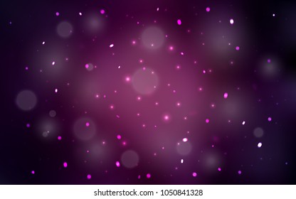Dark Pink vector background with xmas snowflakes. Blurred decorative design in xmas style with snow. New year design for your business advert.