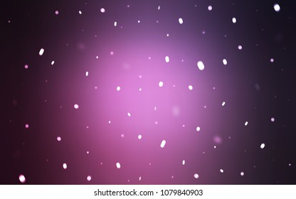 Dark Pink vector background with xmas snowflakes. Decorative shining illustration with snow on abstract template. The template can be used as a new year background.
