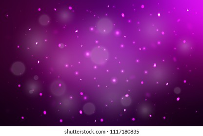 Dark Pink vector background with xmas snowflakes. Decorative shining illustration with snow on abstract template. The pattern can be used for year new  websites.