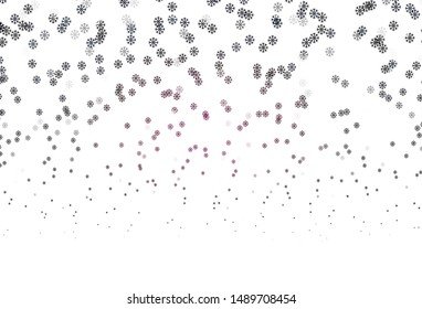 Dark Pink vector background with xmas snowflakes. Colorful snowflakes with gradient on abstract background. Pattern for new year leaflets.