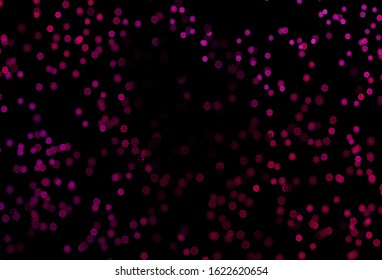 Dark Pink vector background with xmas snowflakes. Blurred decorative design in xmas style with snow. New year design for your business advert.