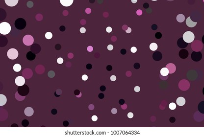 Dark Pink vector banner with circles, spheres. Abstract spots. Background of Art bubbles in halftone style with colored gradient.