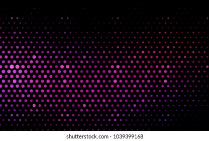 Dark Pink vector banner with circles, spheres. Abstract spots. Background of Art bubbles in halftone style with colored gradient.