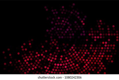 Dark Pink vector banner with circles, spheres. Abstract spots. Background of Art bubbles in halftone style with colored gradient.