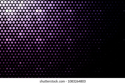 Dark Pink vector banner with circles, spheres. Abstract spots. Background of Art bubbles in halftone style with colored gradient.