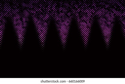 Dark Pink vector banner with circles, spheres. Abstract spots. Background of Art bubbles in halftone style with colored gradient.