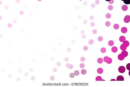 Dark Pink vector banner with circles, spheres. Abstract spots. Background of Art bubbles in halftone style with colored gradient.