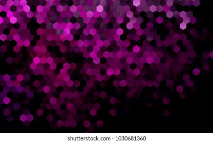 Dark Pink vector blurry hexagon background design. Geometric background in Origami style with gradient. 