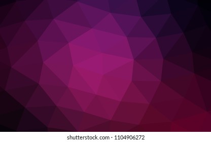 Dark Pink vector blurry hexagon blurry triangle. Brand new colored illustration in blurry style with gradient. The template can be used as a background for cell phones.