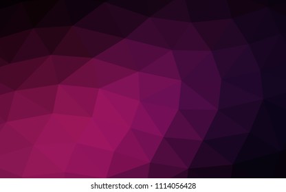 Dark Pink vector blurry hexagon blurry triangle. Triangular geometric sample with gradient.  Brand new design for your business.