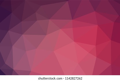 Dark Pink vector blurry hexagon texture. An elegant bright illustration with gradient. Triangular pattern for your business design.