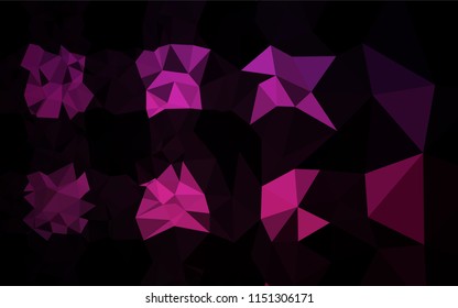 Dark Pink vector blurry hexagon template. A sample with polygonal shapes. Triangular pattern for your business design.