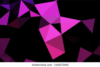 Dark Pink vector blurry hexagon template. Shining illustration, which consist of triangles. The completely new template can be used for your brand book.