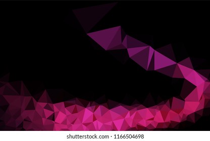 Dark Pink vector blurry hexagon pattern. Shining colored illustration in a Brand new style. Triangular pattern for your business design.