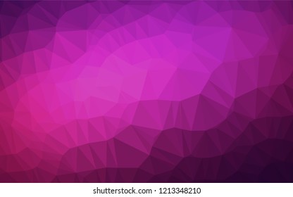 Dark Pink vector blurry hexagon template. Creative geometric illustration in Origami style with gradient. Triangular pattern for your business design.