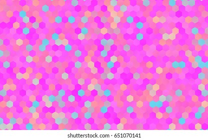 Dark Pink vector blurry hexagon background design. Geometric background in Origami style with gradient. 