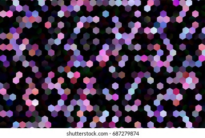Dark Pink vector blurry hexagon background design. Geometric background