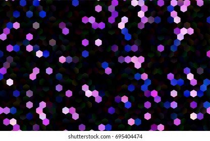 Dark Pink vector blurry hexagon background design. Geometric background in Origami style with gradient. 