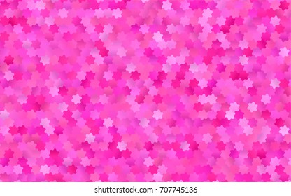 Dark Pink vector blurry hexagon background design. Geometric background in Origami style with gradient. 