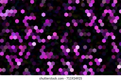 Dark Pink vector blurry hexagon background design. Geometric background in Origami style with gradient. 