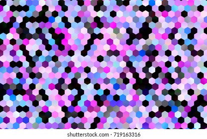 Dark Pink vector blurry hexagon background design. Geometric background in Origami style with gradient. 