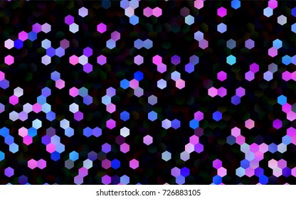 Dark Pink vector blurry hexagon background design. Geometric background in Origami style with gradient. 