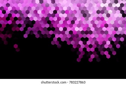 Dark Pink vector blurry hexagon background design. Geometric background in Origami style with gradient. 