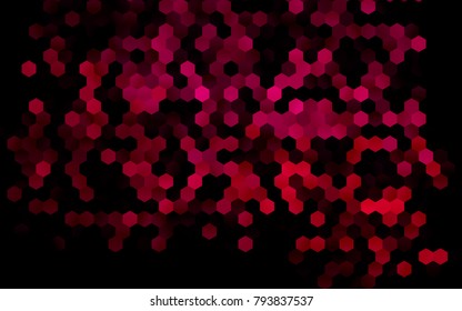 Dark Pink vector blurry hexagon background design. Geometric background in Origami style with gradient. 